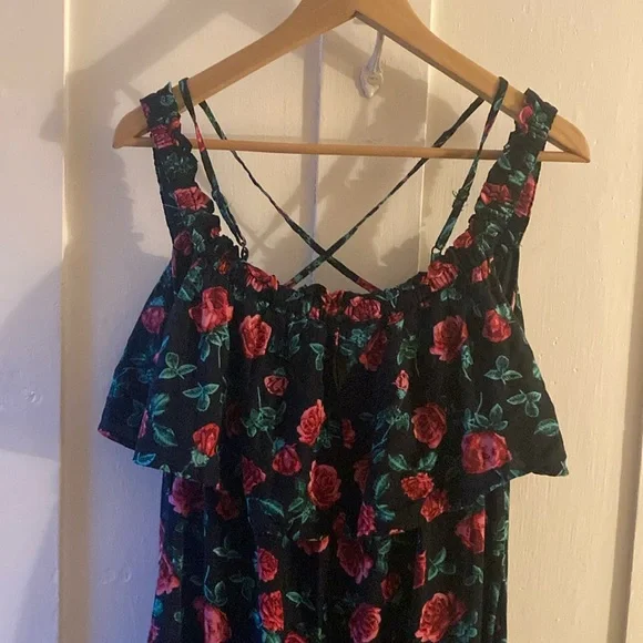 Francesca's Miami Red and Blue Tiered Maxi Sundress - Picture 10 of 11